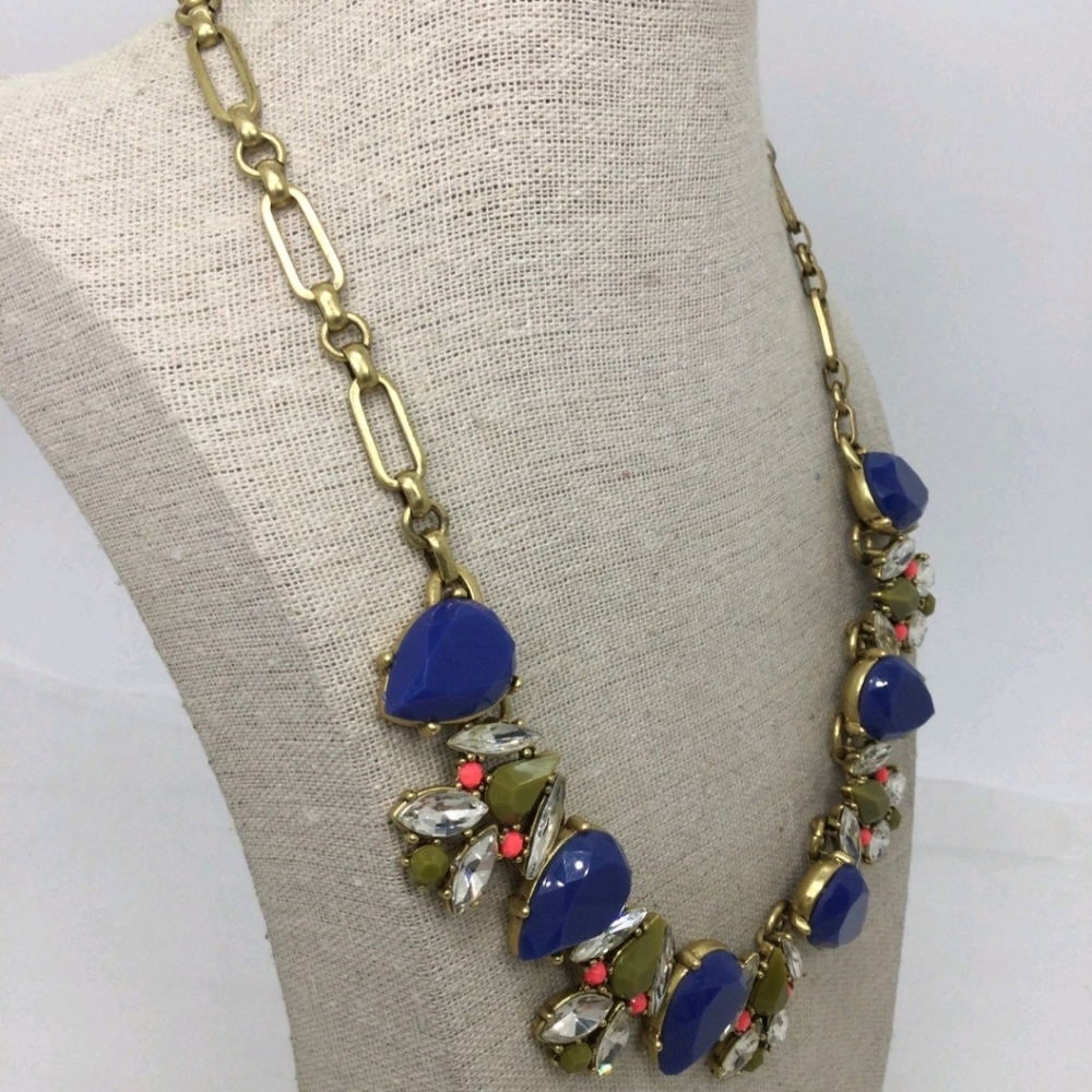J. Crew Multicolor Rhinestone Statement Necklace … - image 2